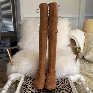 Stuart Weitzman over the knee Suede brown Tan Boots 8.5